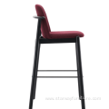 Metal Frame Bar Stool with Fabric Cushion